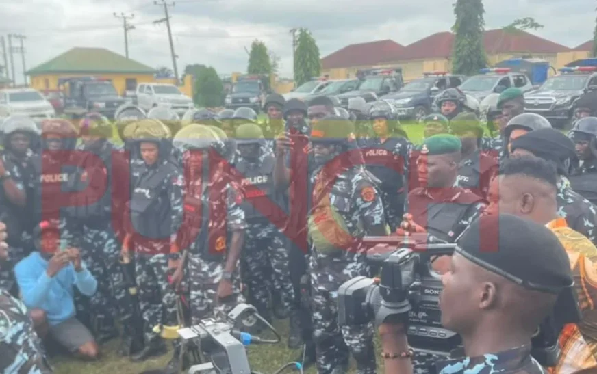 Osun poll: Police embark on route march as INEC distributes materials