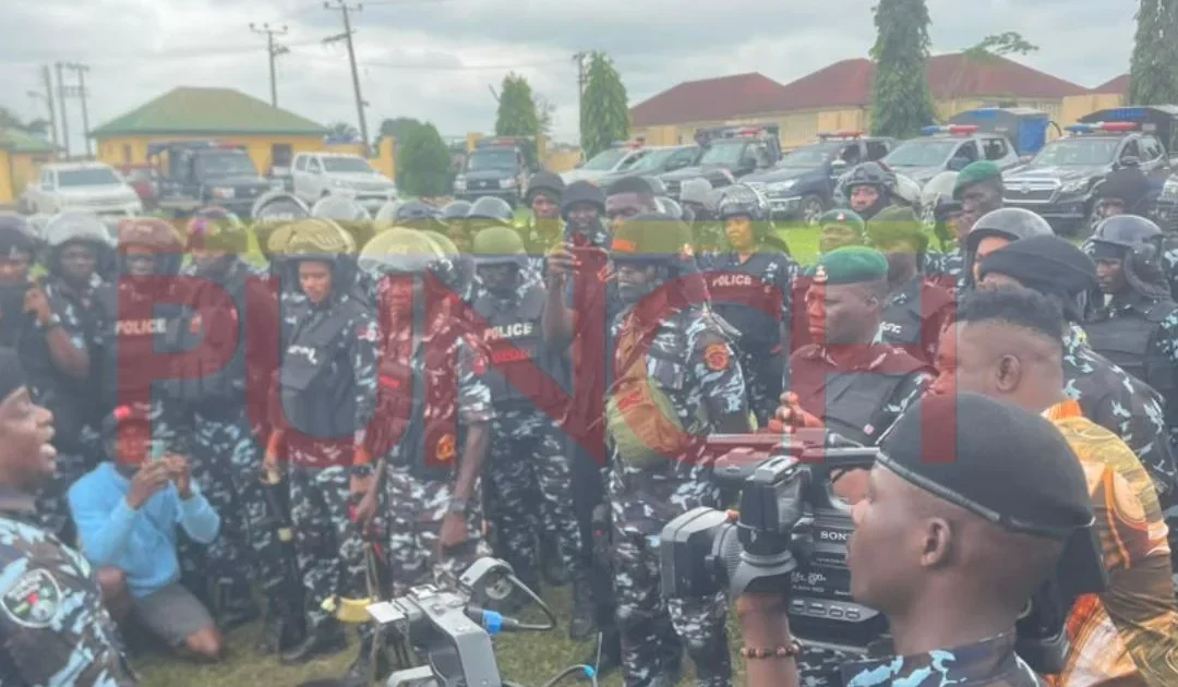 Osun poll: Police embark on route march as INEC distributes materials
